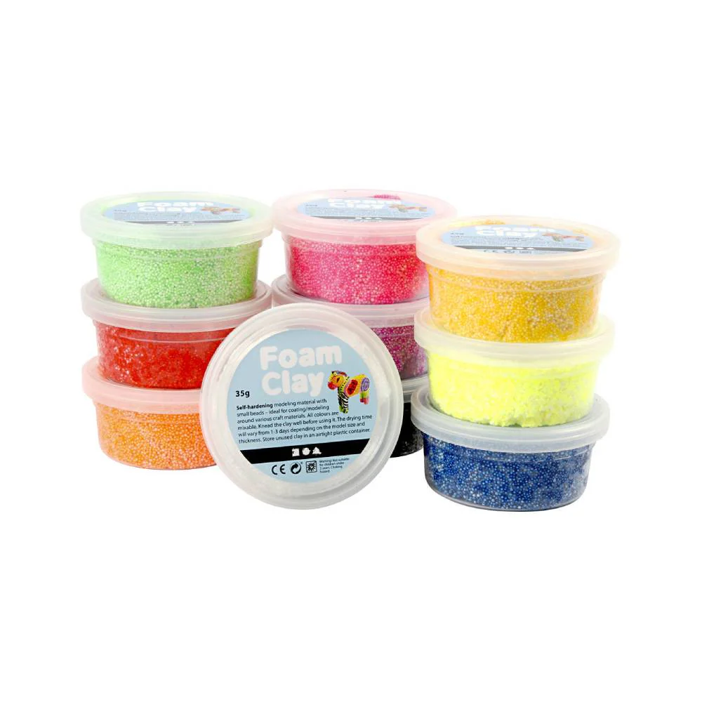 10 Pastas de Modelar Foam Clay 35 gr