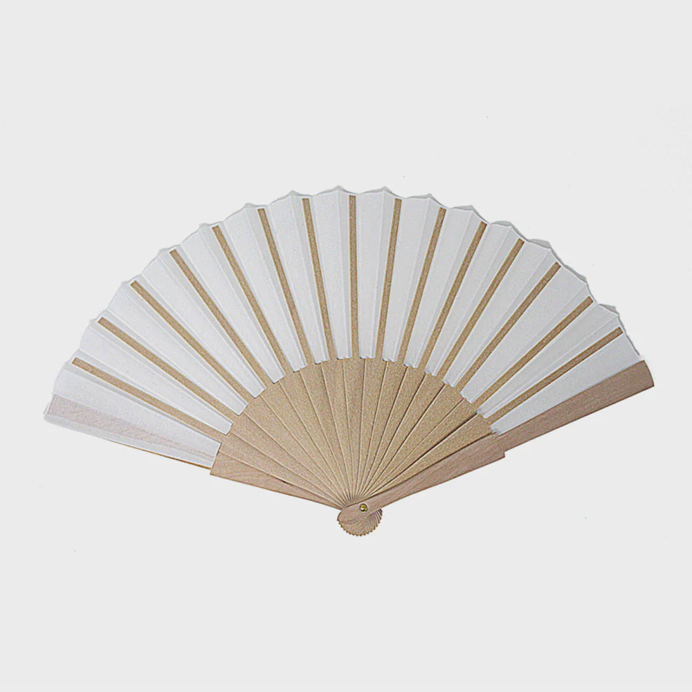 Abanico de Madera Blanco para Decorar y Personalizar