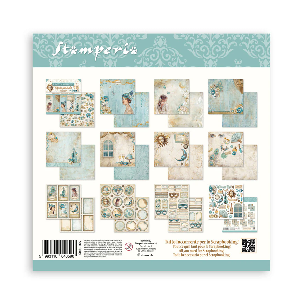 Bloc de Scrapbooking 10 Hojas Doble Cara Masquerade Stamperia - Image 15