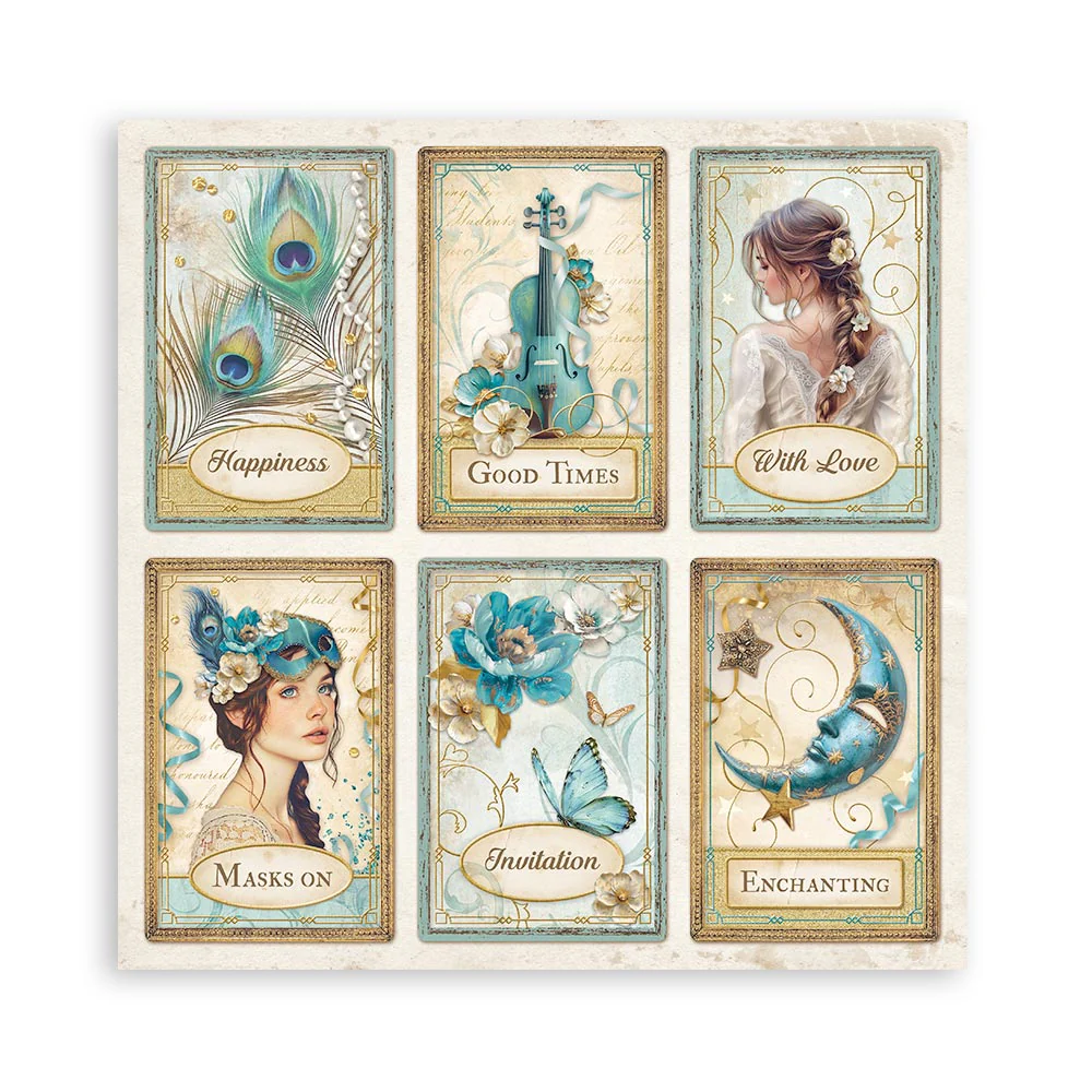 Bloc de Scrapbooking 22 Hojas Una Cara Masquerade Stamperia - Image 18