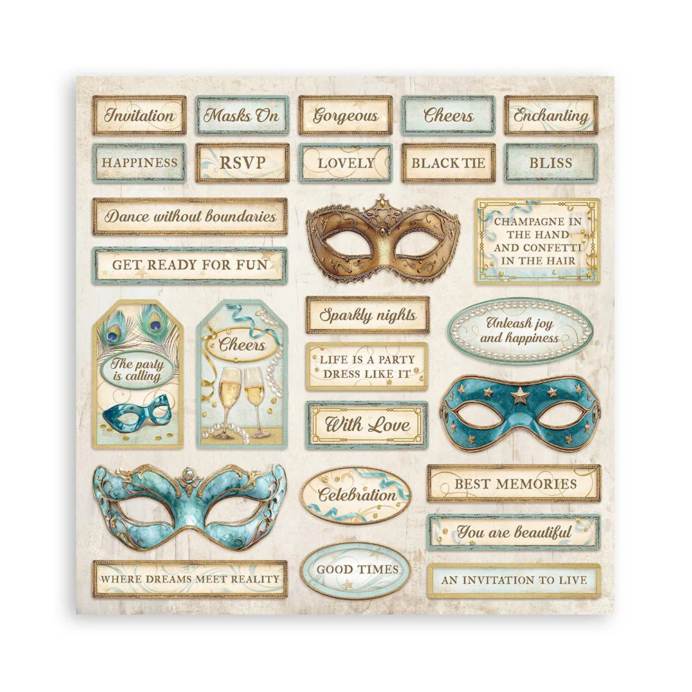 Bloc de Scrapbooking 22 Hojas Una Cara Masquerade Stamperia - Image 22