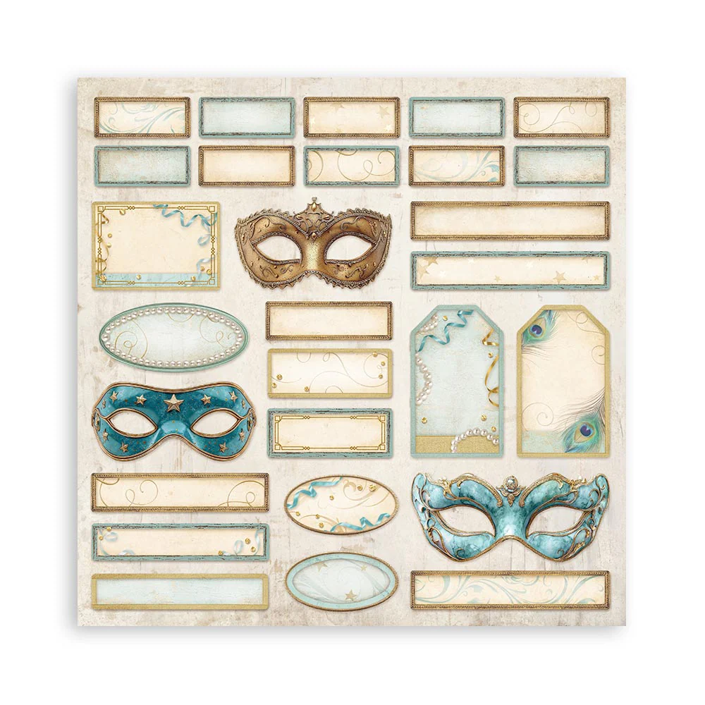 Bloc de Scrapbooking 22 Hojas Una Cara Masquerade Stamperia - Image 23