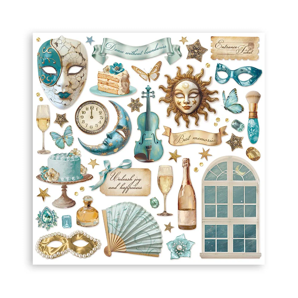 Bloc de Scrapbooking 22 Hojas Una Cara Masquerade Stamperia - Image 24