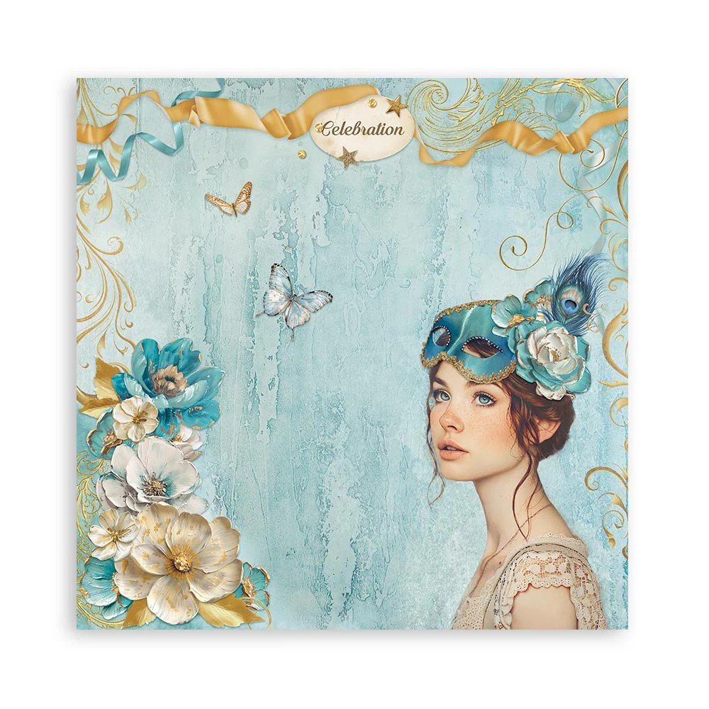 Bloc de Scrapbooking 22 Hojas Una Cara Masquerade Stamperia - Image 4