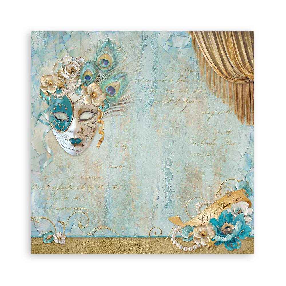 Bloc de Scrapbooking 22 Hojas Una Cara Masquerade Stamperia - Image 9