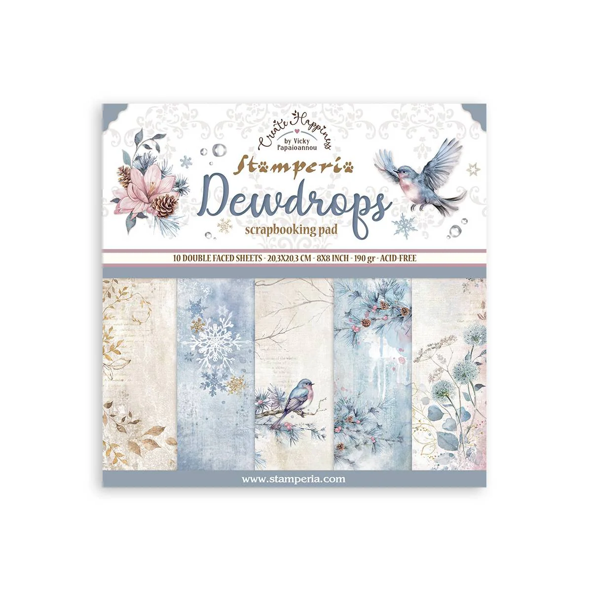 Bloc de Scrapbooking Doble Cara Dewdrops Stamperia