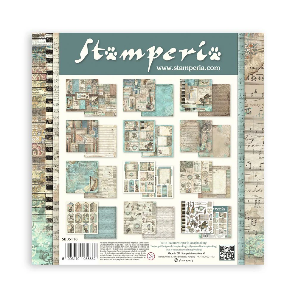 Bloc de Scrapbooking Doble Cara Music Stamperia - Image 2