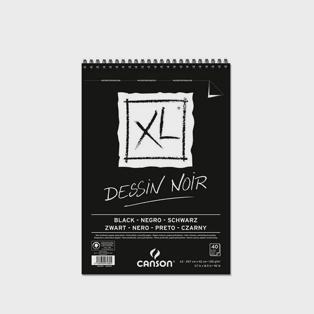 Bloc Dibujo Dessin Noir XL 40h 150gr A4 Canson