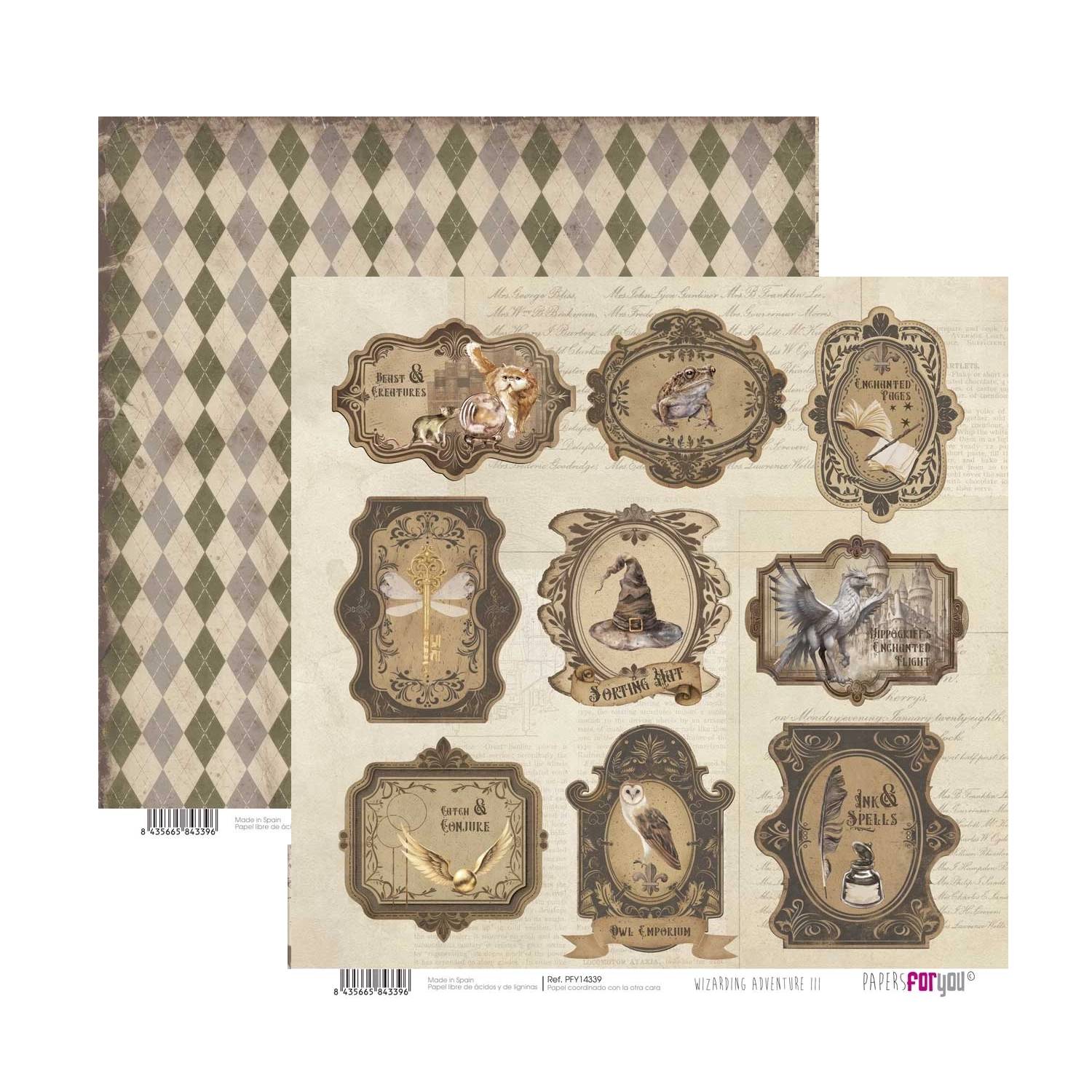 Bloc Scrap 14 Hojas Doble Cara Wizarding Adventure III Papers For You - Image 14