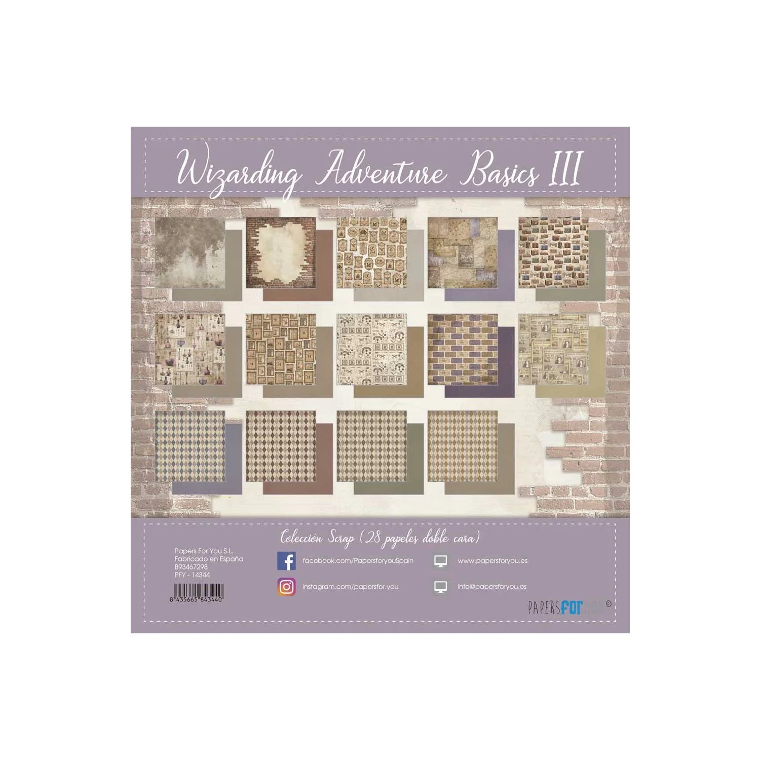Bloc Scrap 28 Hojas Doble Cara Basics Wizarding Adventure III Papers For You - Image 2