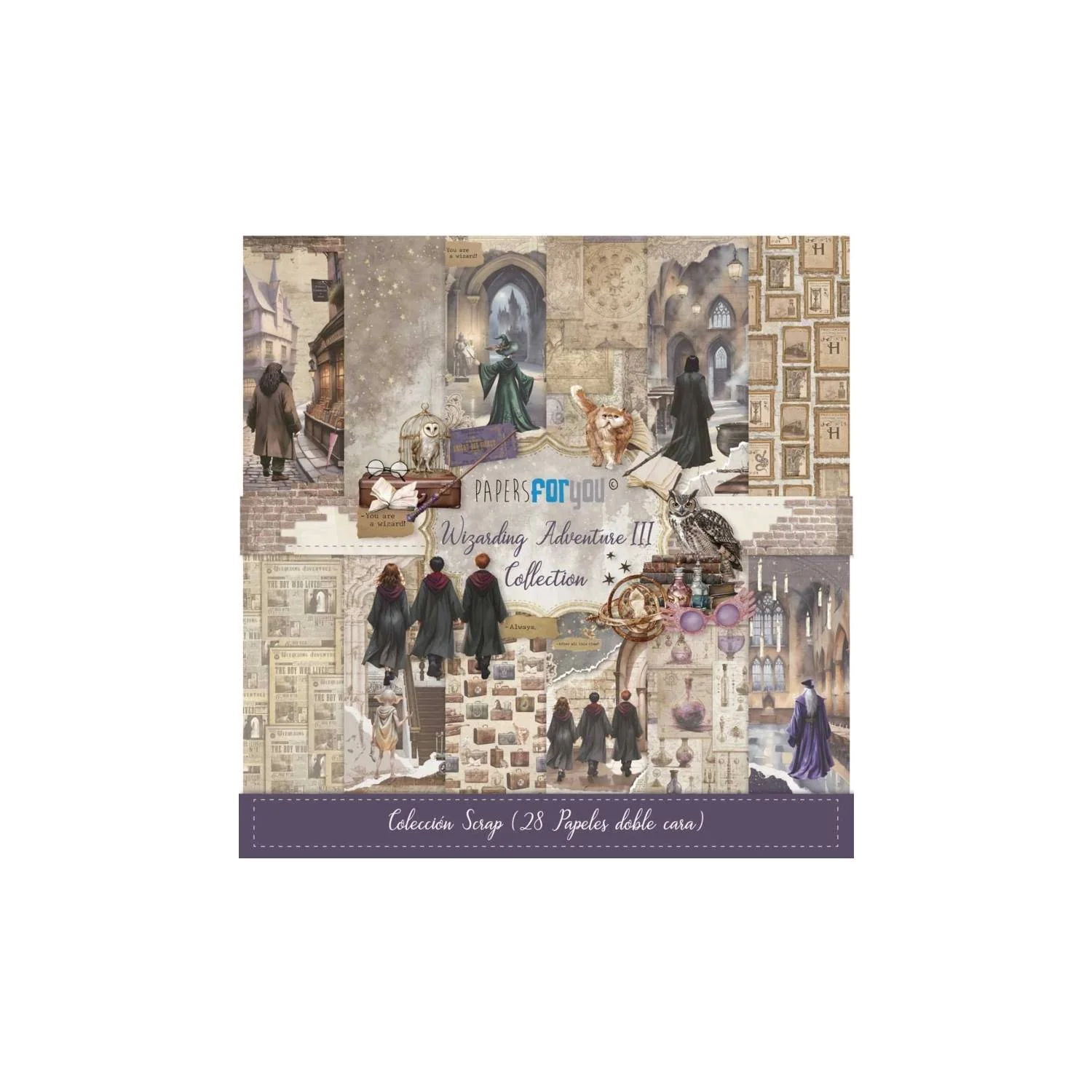 Bloc Scrap 28 Hojas Doble Cara Wizarding Adventure III Papers For You - Image 2