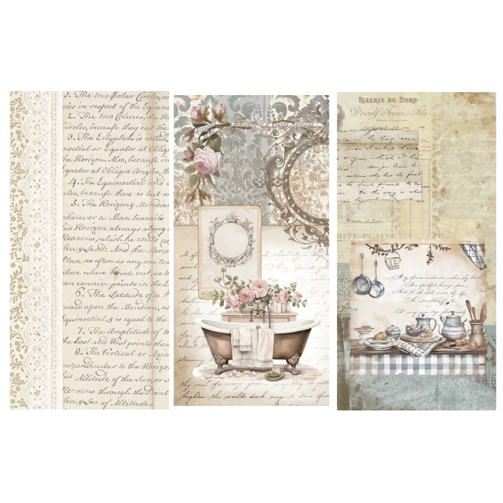 Bloc Scrapbooking 10 Hojas 15x30 Home&Deco 'Bath and Kitchen' PapersForYou - Image 3