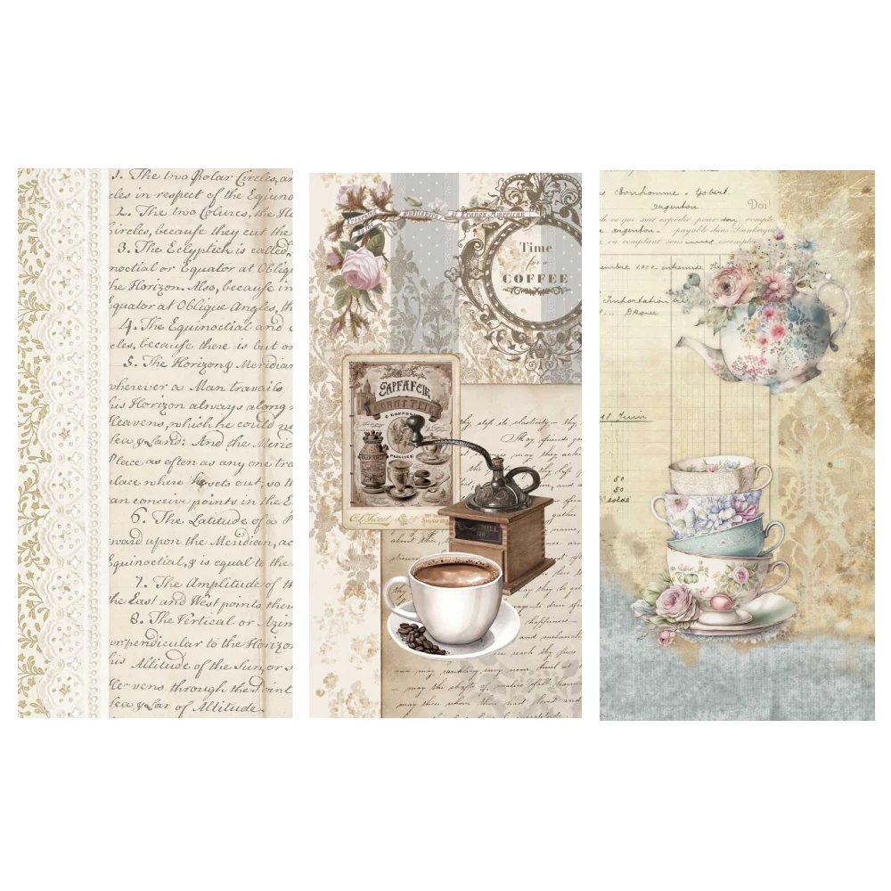 Bloc Scrapbooking 10 Hojas 15x30 Home&Deco 'Coffee and Tea' PapersForYou - Image 3