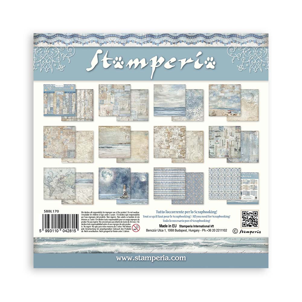 Bloc Scrapbooking 10 Hojas Backrounds Silent Sea Stamperia - Image 14