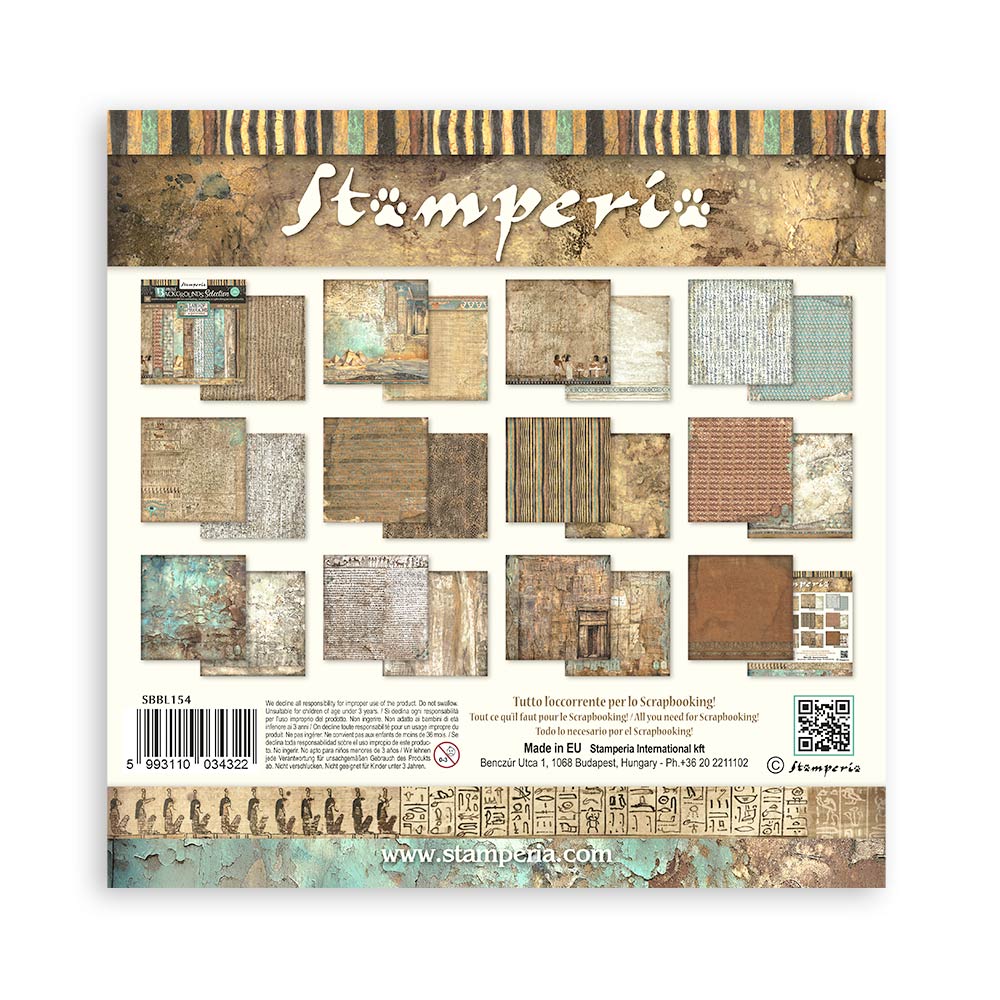 Bloc Scrapbooking 10 Hojas Backrounds Tierra de Faraones Stamperia - Image 15