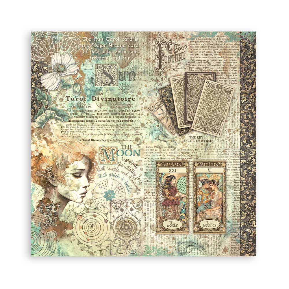 Bloc Scrapbooking 22 Hojas Fortune 12x12 Stamperia - Image 2