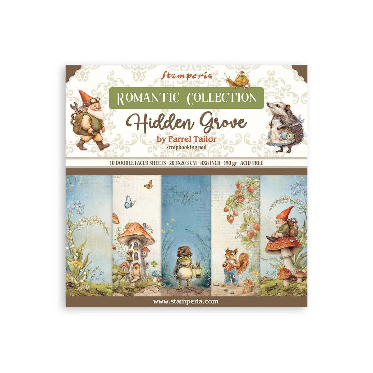 Bloc Scrapbooking 10 Hojas Hidden Grove Stamperia - Image 2