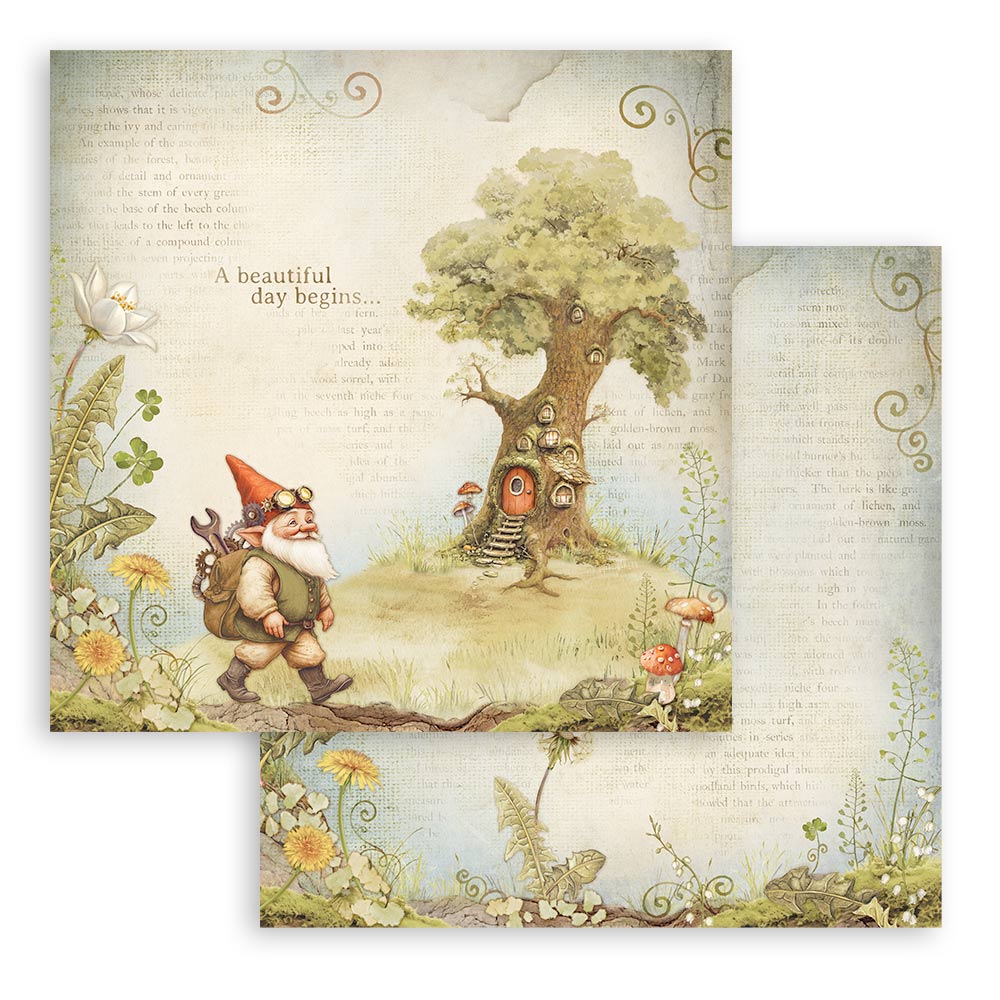 Bloc Scrapbooking 10 Hojas Hidden Grove Stamperia - Image 4
