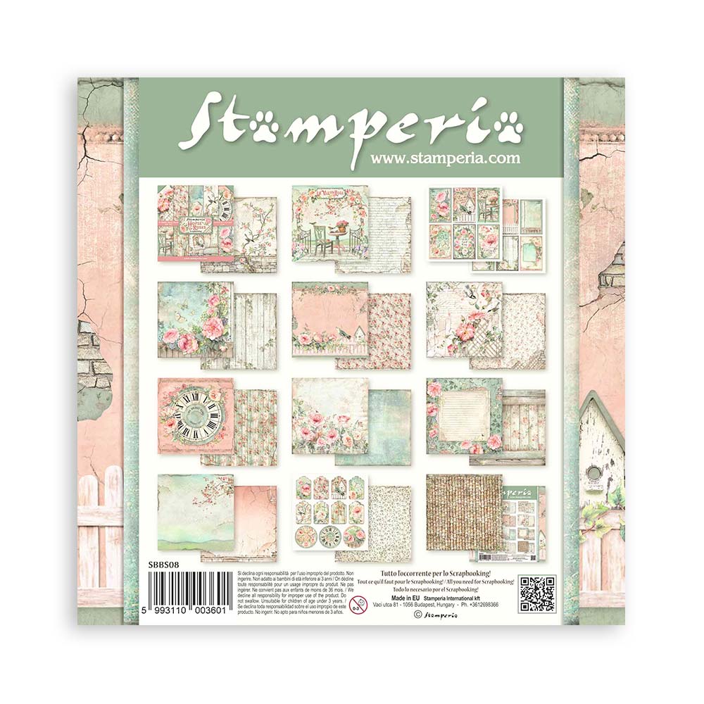Bloc Scrapbooking 10 Hojas House of Roses Stamperia - Image 14