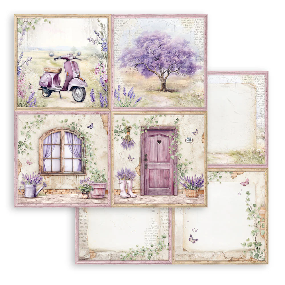 Bloc Scrapbooking 10 Hojas Lavender 12x12 Stamperia - Image 11