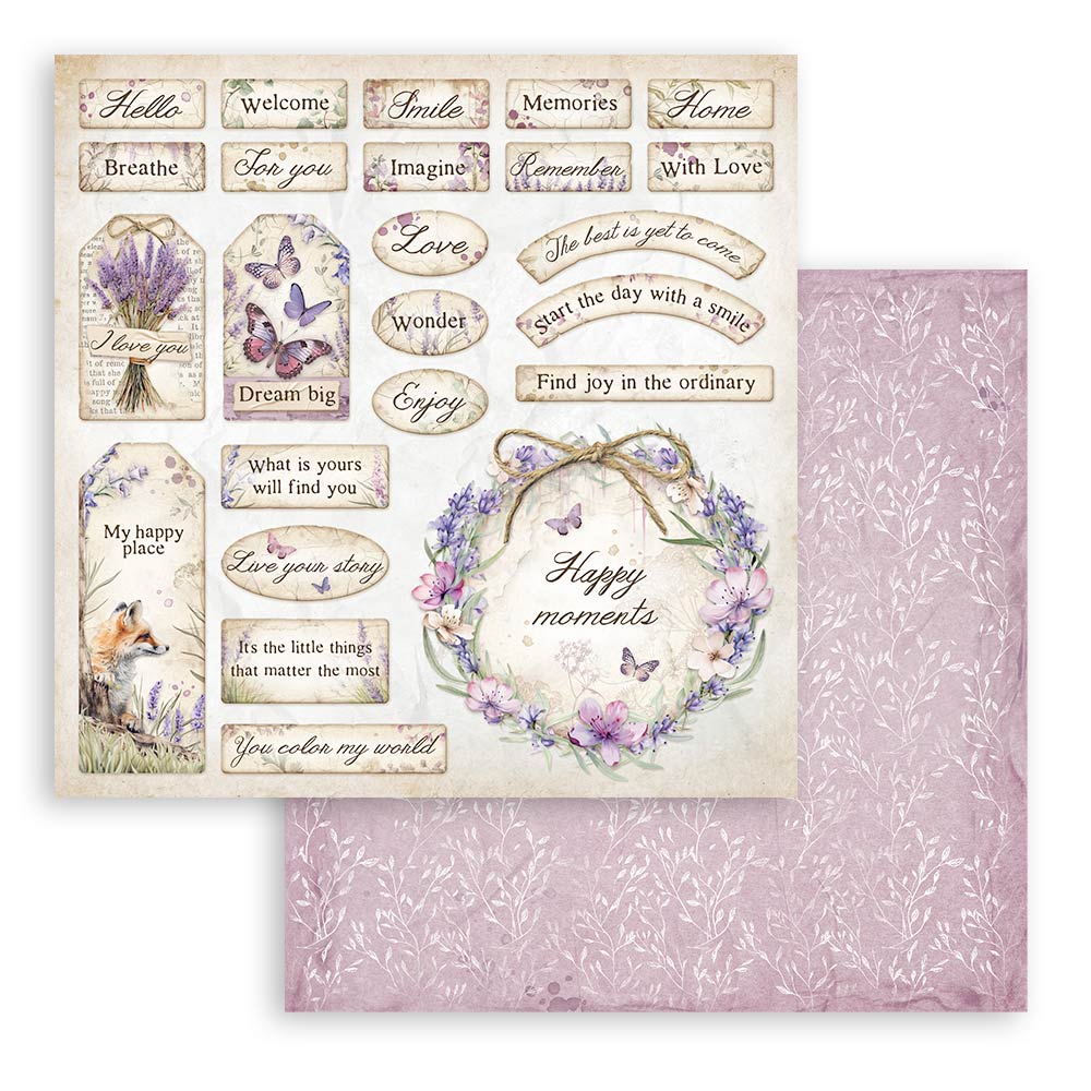 Bloc Scrapbooking 10 Hojas Lavender 12x12 Stamperia - Image 12