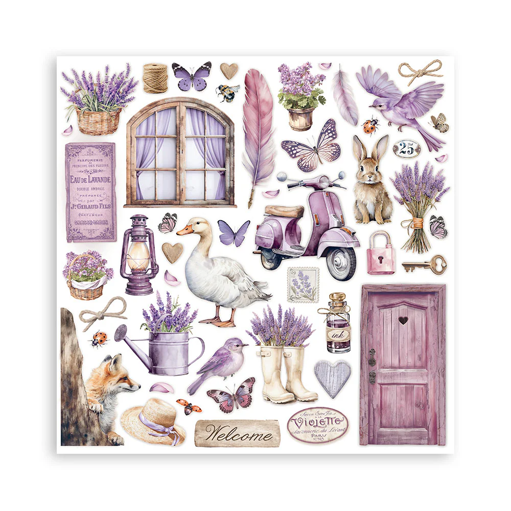 Bloc Scrapbooking 10 Hojas Lavender 12x12 Stamperia - Image 13