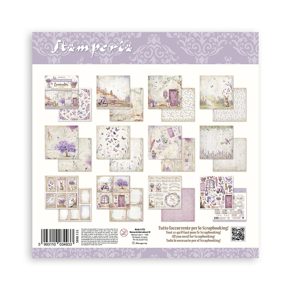 Bloc Scrapbooking 10 Hojas Lavender 12x12 Stamperia - Image 14