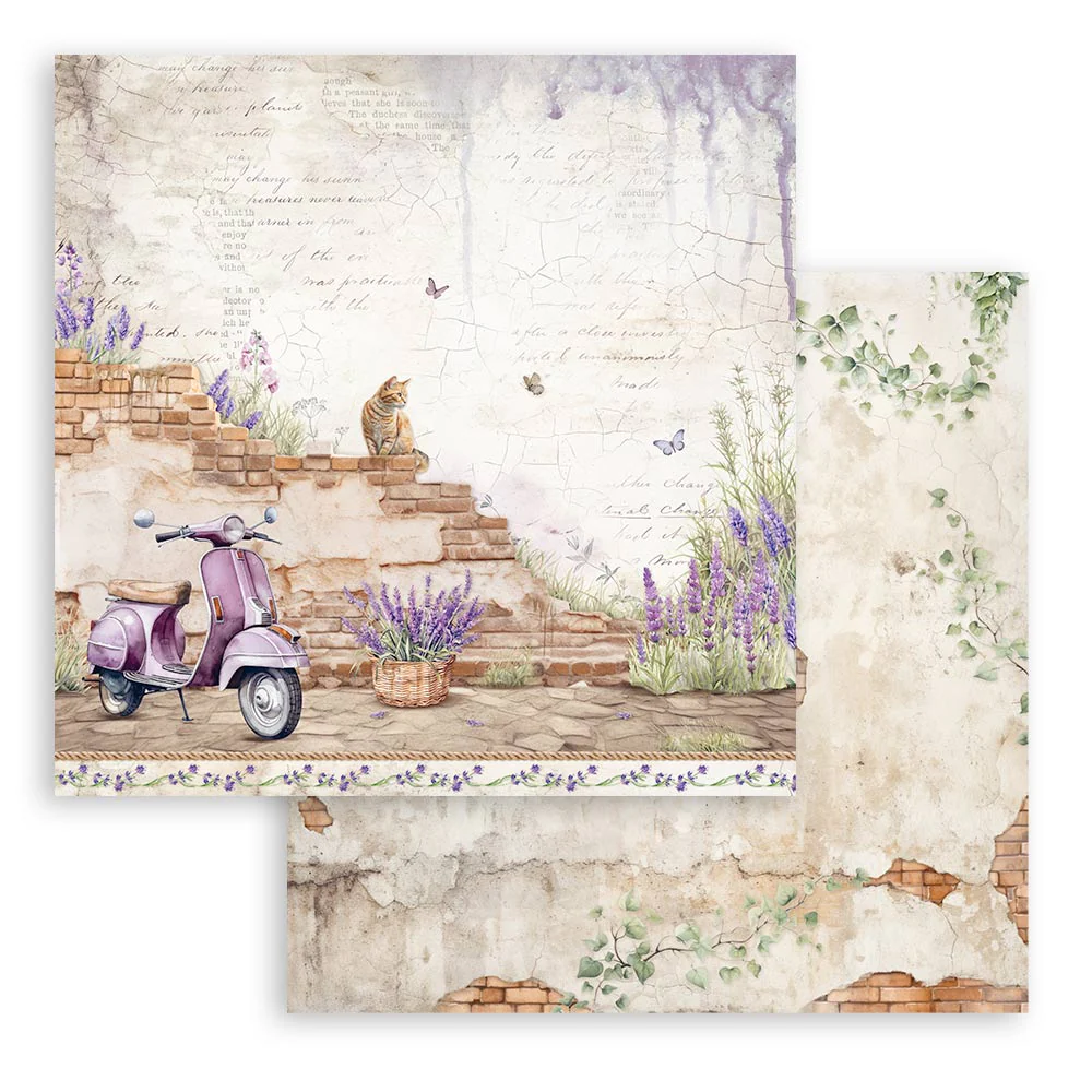 Bloc Scrapbooking 10 Hojas Lavender 12x12 Stamperia - Image 3