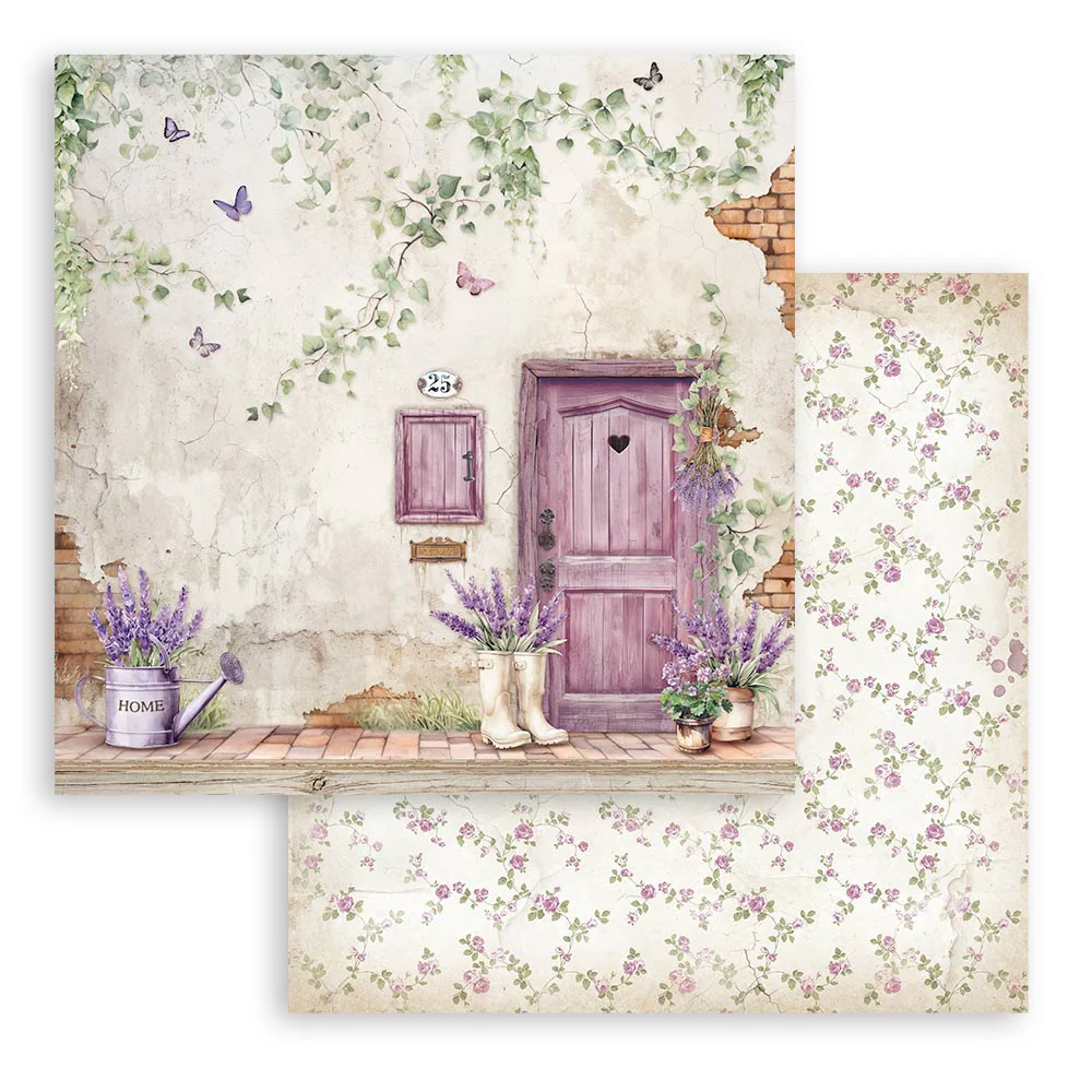 Bloc Scrapbooking 10 Hojas Lavender 12x12 Stamperia - Image 4