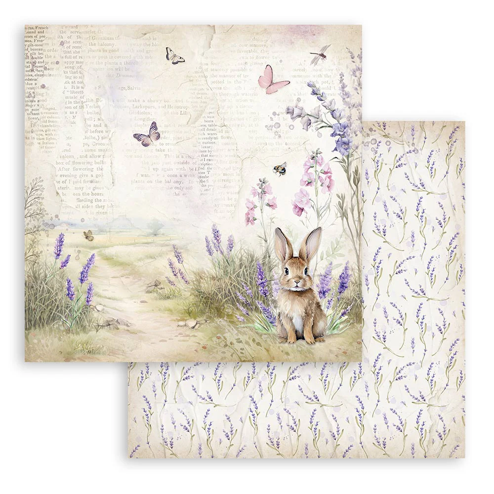 Bloc Scrapbooking 10 Hojas Lavender 12x12 Stamperia - Image 5