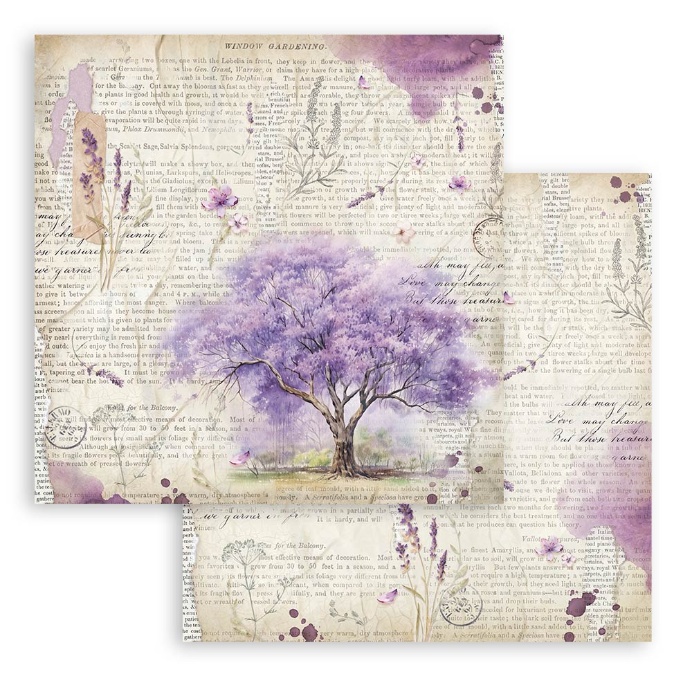 Bloc Scrapbooking 10 Hojas Lavender 12x12 Stamperia - Image 6
