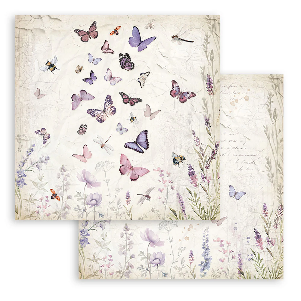 Bloc Scrapbooking 10 Hojas Lavender 12x12 Stamperia - Image 7