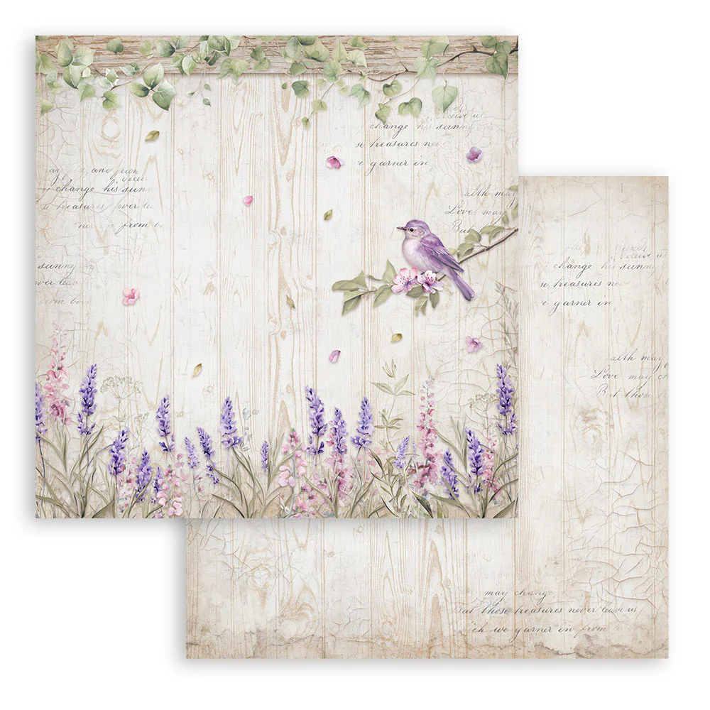 Bloc Scrapbooking 10 Hojas Lavender 12x12 Stamperia - Image 9