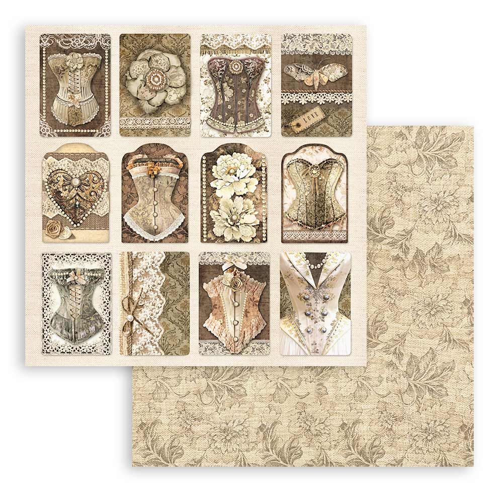 Bloc Scrapbooking 10 Hojas Old Lace 8x8 Stamperia - Image 11