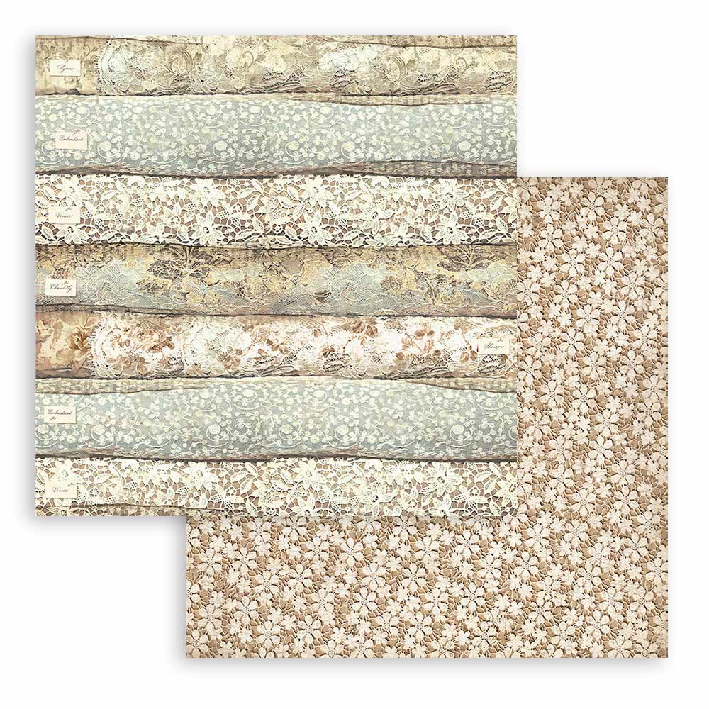 Bloc Scrapbooking 10 Hojas Old Lace 8x8 Stamperia - Image 12
