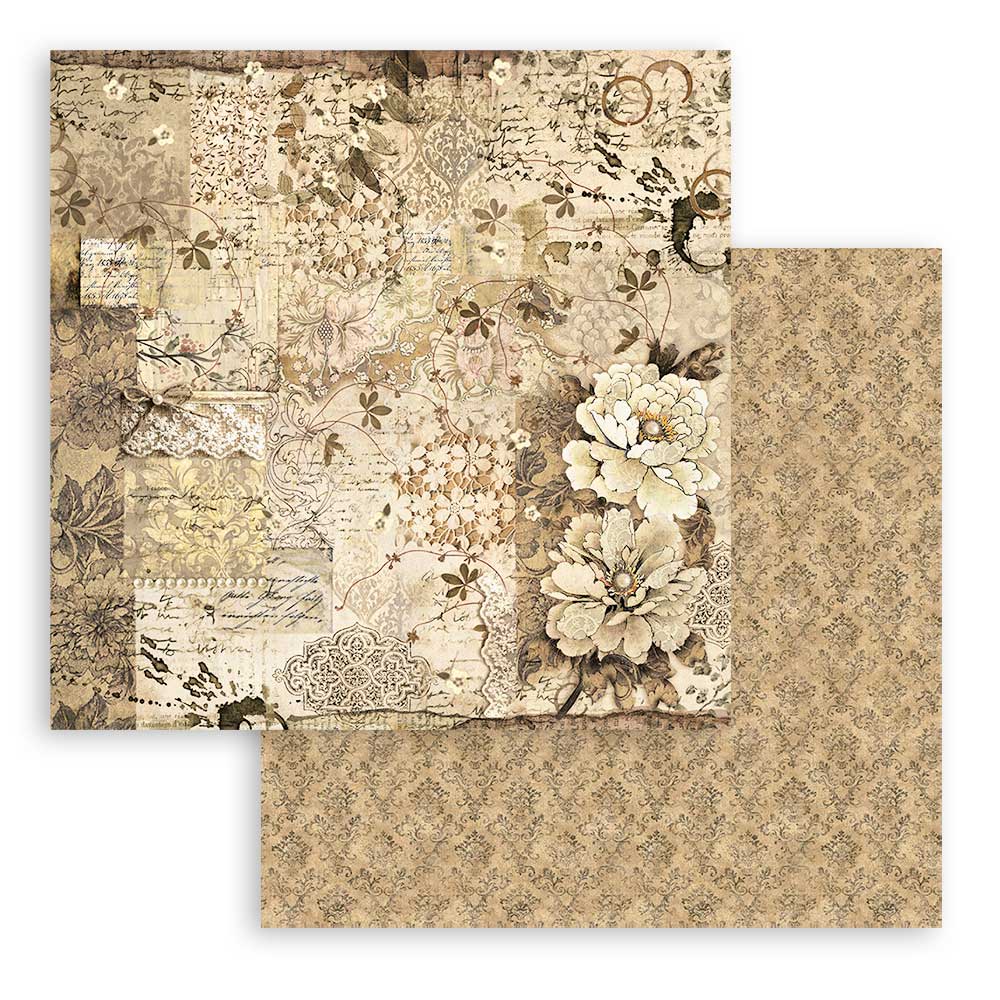 Bloc Scrapbooking 10 Hojas Old Lace 8x8 Stamperia - Image 3