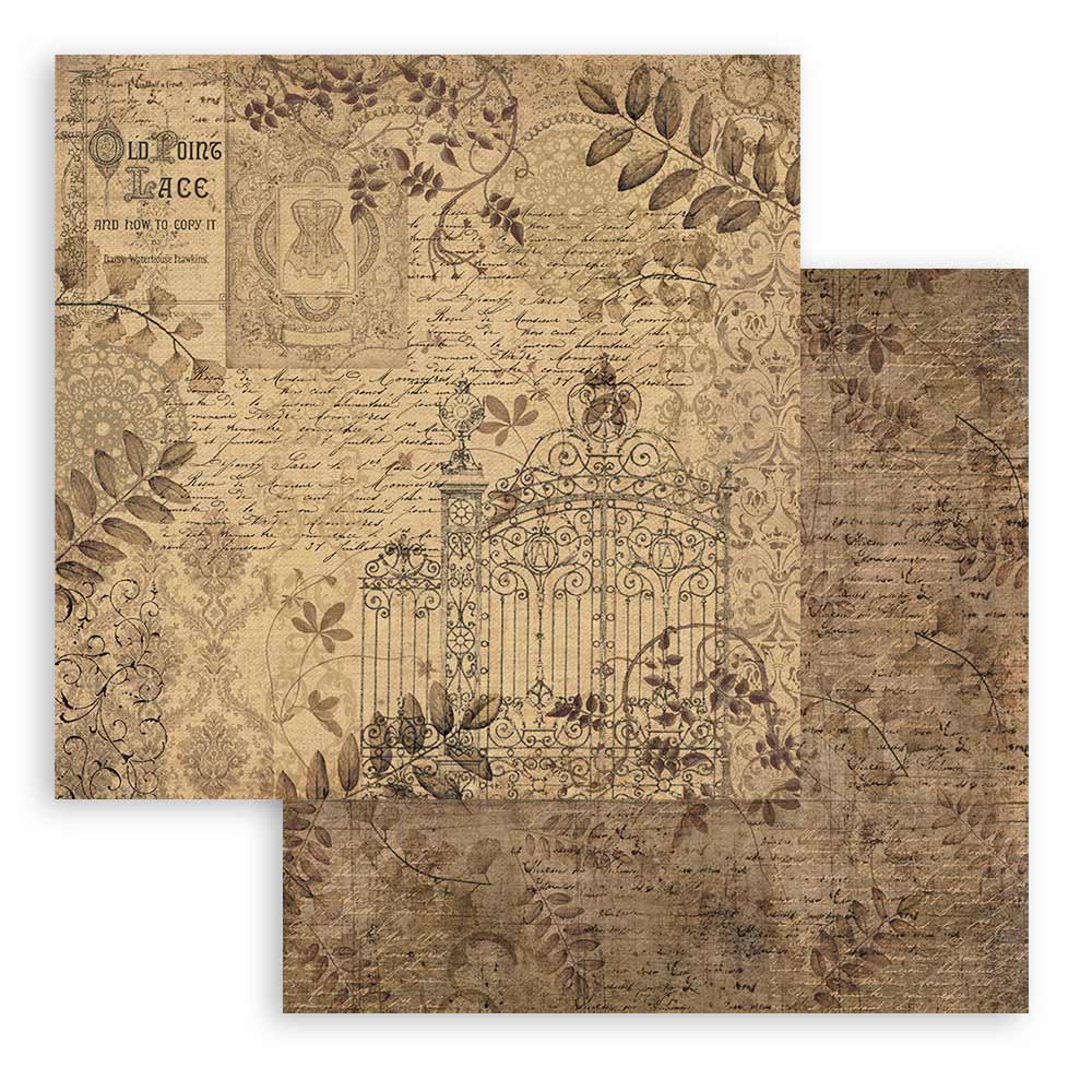 Bloc Scrapbooking 10 Hojas Old Lace 8x8 Stamperia - Image 9