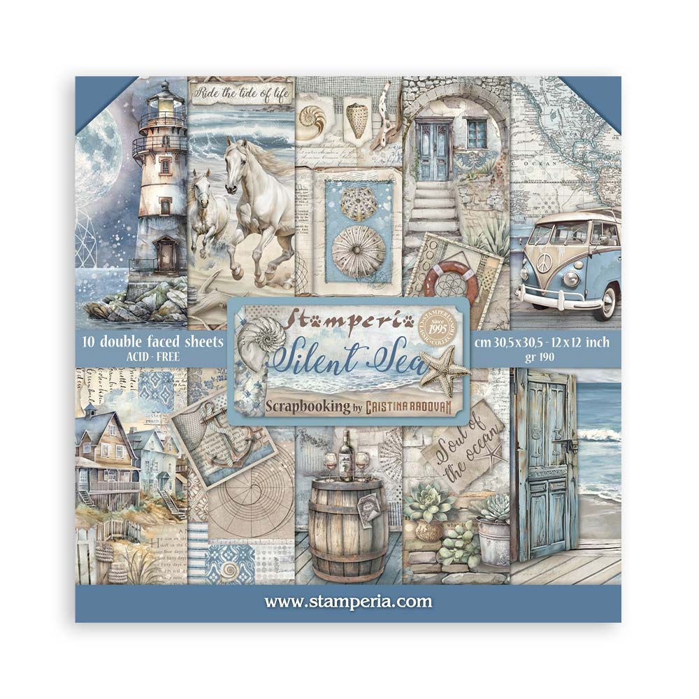 Bloc Scrapbooking 10 Hojas Silent Sea Stamperia