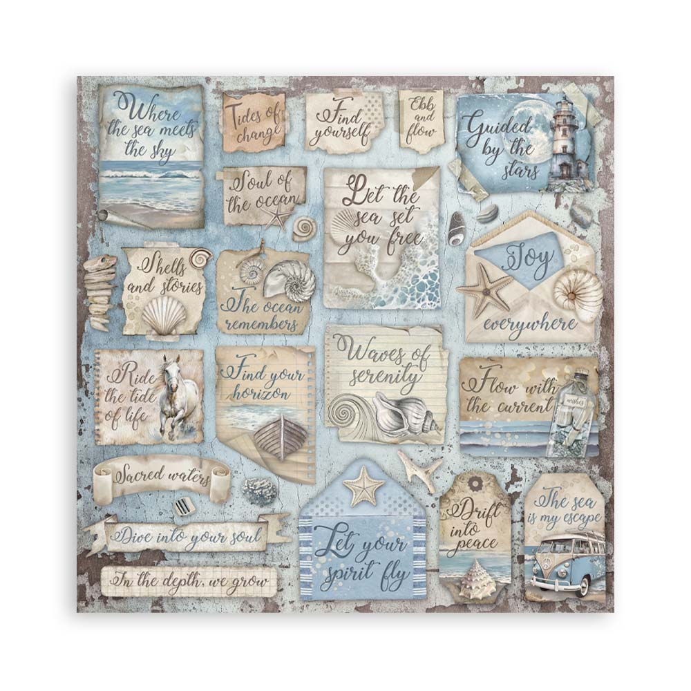 Bloc Scrapbooking 10 Hojas Silent Sea Stamperia - Image 3