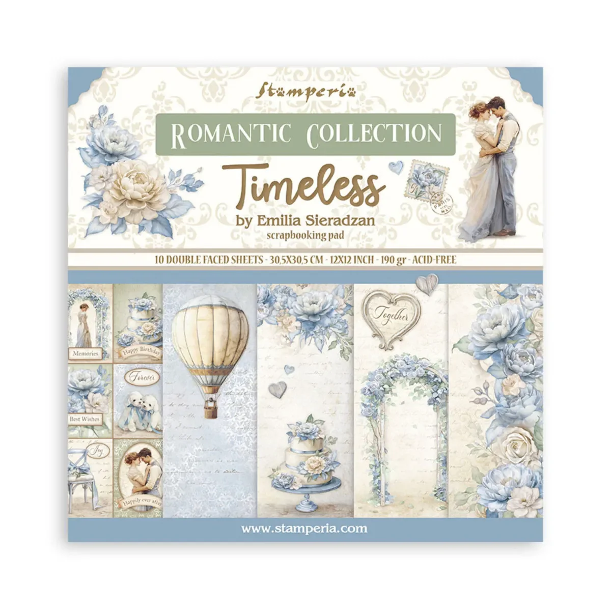 Bloc Scrapbooking 10 Hojas Timeless Stamperia