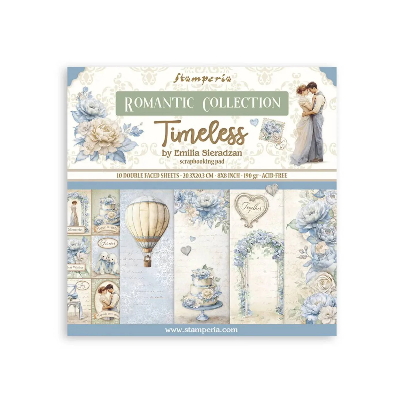 Bloc Scrapbooking 10 Hojas Timeless Stamperia - Image 2