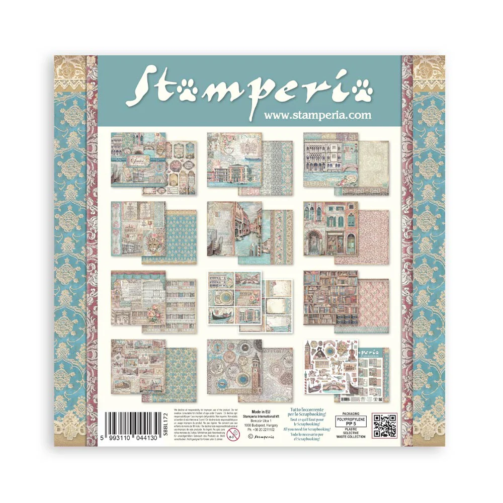 Bloc Scrapbooking 10 Hojas Venice City of Art Stamperia - Image 15