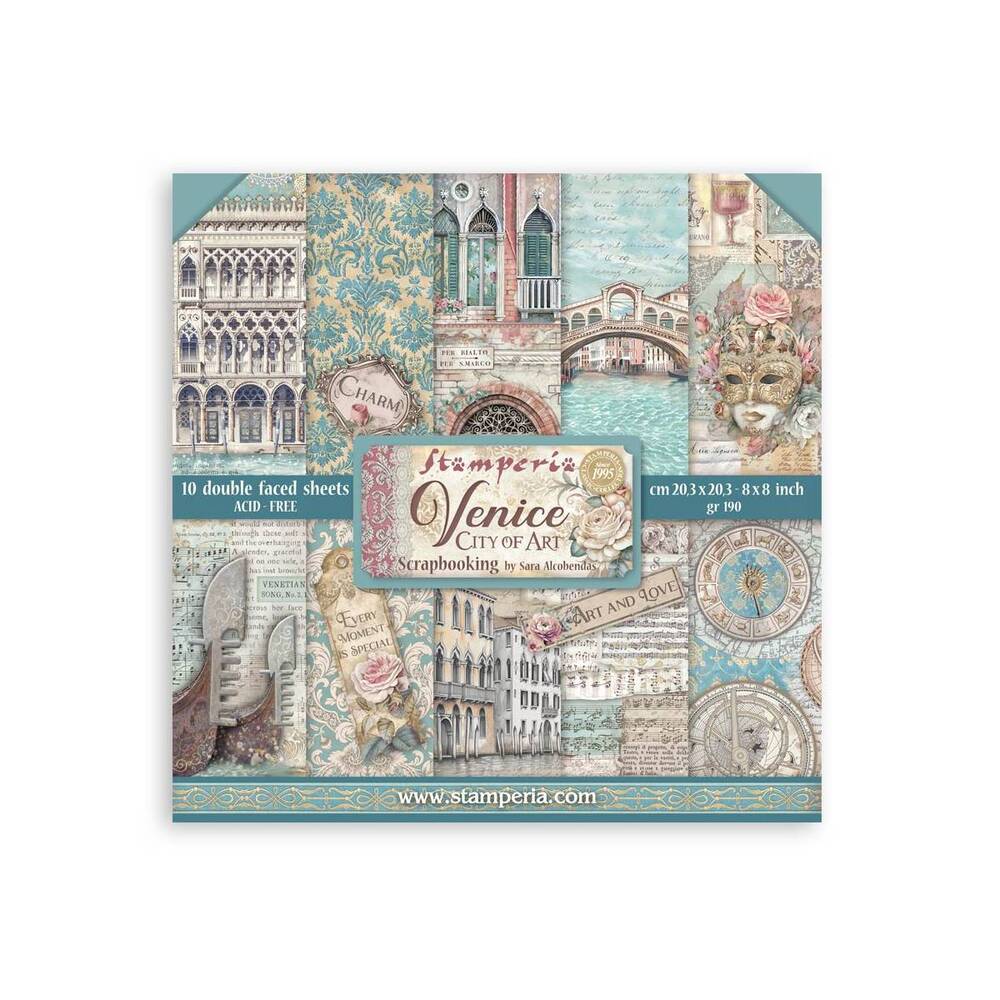 Bloc Scrapbooking 10 Hojas Venice City of Art Stamperia - Image 2