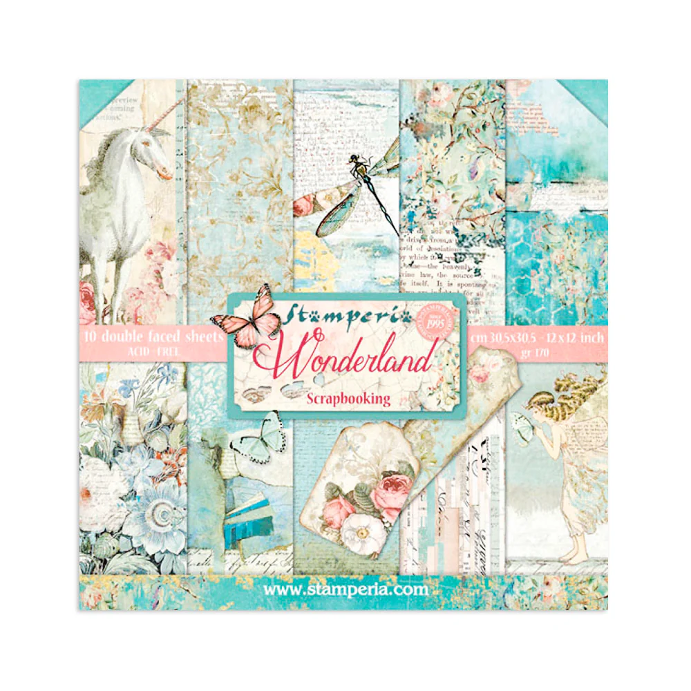 Bloc Scrapbooking 10 Hojas Wonderland 12x12 Stamperia