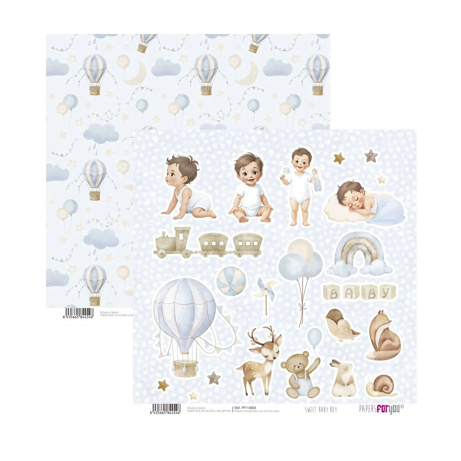 Bloc Scrapbooking 12 Hojas Sweet Baby Boy Papers For You - Image 13