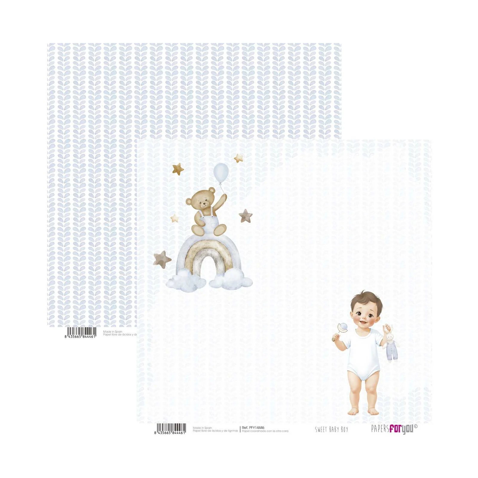 Bloc Scrapbooking 12 Hojas Sweet Baby Boy Papers For You - Image 6