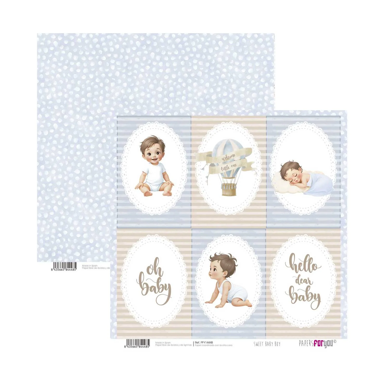 Bloc Scrapbooking 12 Hojas Sweet Baby Boy Papers For You - Image 8