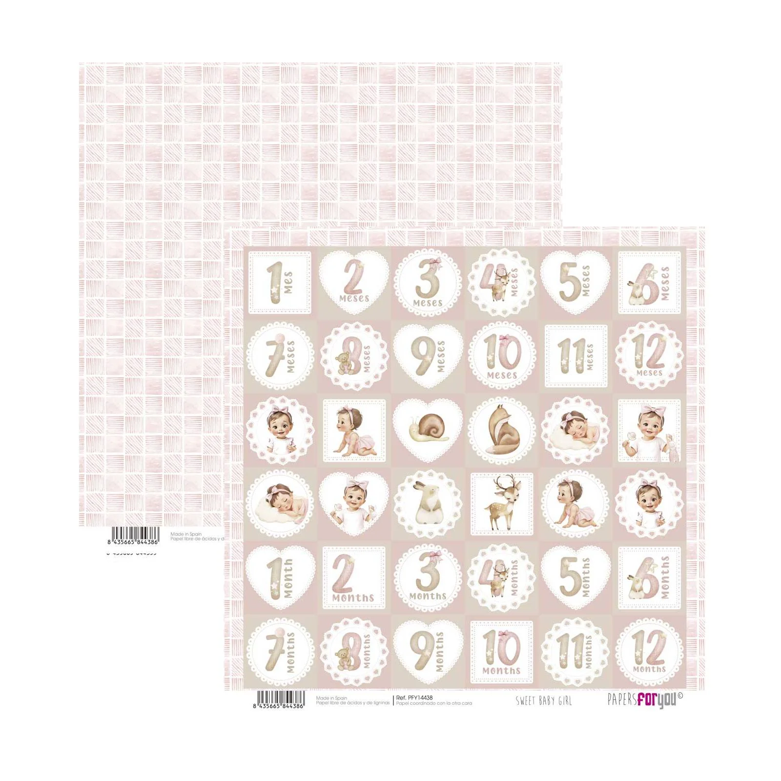 Bloc Scrapbooking 12 Hojas Sweet Baby Girl Papers For You - Image 12