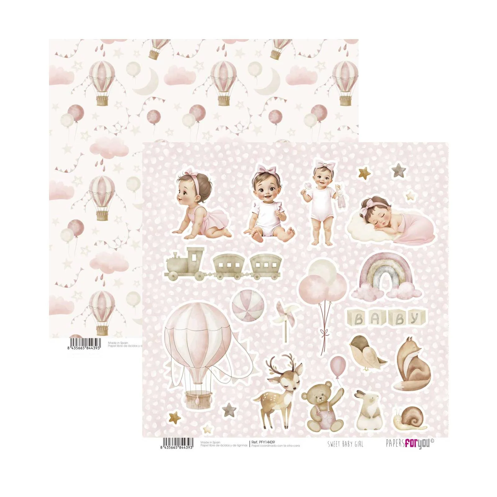 Bloc Scrapbooking 12 Hojas Sweet Baby Girl Papers For You - Image 13