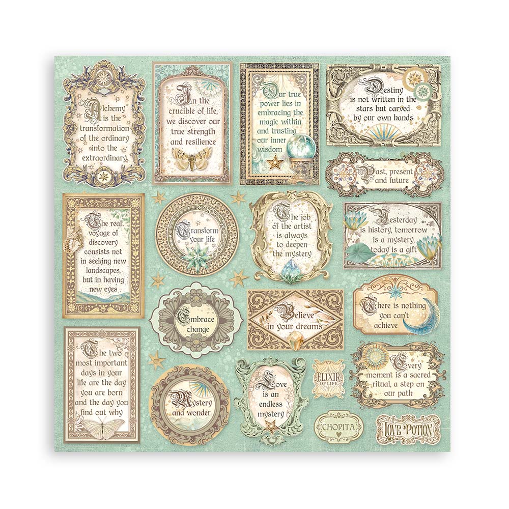 Bloc Scrapbooking 10 Hojas Fortune 12x12 Stamperia - Image 2